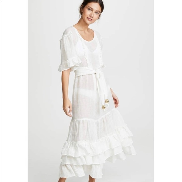 Lisa Marie Fernandez January ruffle linen maxi dress NWT - Picture 1 of 10